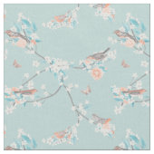 Vögel und Blume Stoff (Nahaufnahme)