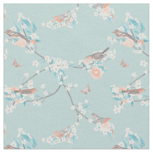 Vögel und Blume Stoff