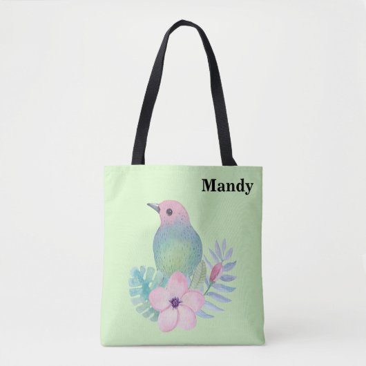 Vogel und Blume Tasche (Vorderseite)