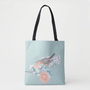 Vögel und Blume Tasche