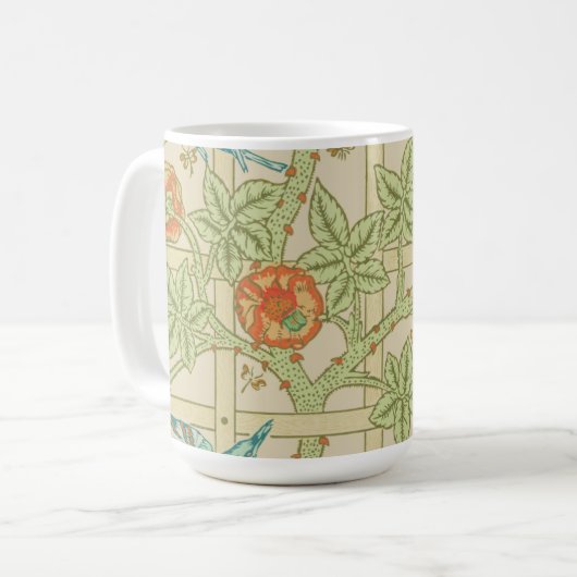 Vögel und Blume Trellis William Morris Kaffeetasse (Vorderseite Links)