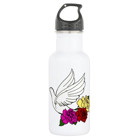 Vögel und Blume Trinkflasche (Vorderseite)