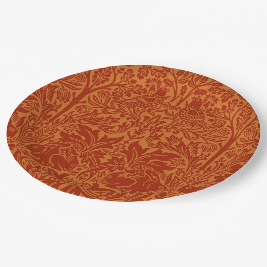Vögel und Blume Viktorianisch William Morris Patte Pappteller (Schrägansicht)