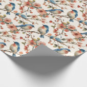 Vögel und Blume Vintag Geschenkpapier (Ecke)