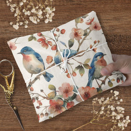 Vögel und Blume Vintag Seidenpapier