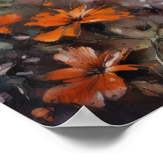 Vögel und Blume Vogelkunst Plakat (Ecke)