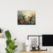 Vögel und Blume Vogelkunst Plakat (Heimbüro)