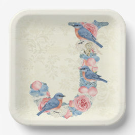 Vögel und Blume von Natasha Us Pappteller