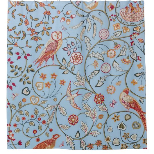 Vögel und Blume, William Morris Duschvorhang (Vorderseite)