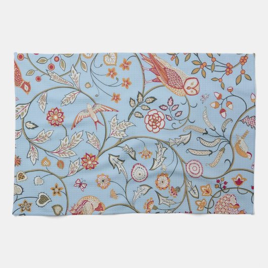 Vögel und Blume, William Morris Geschirrtuch (Horizontal)