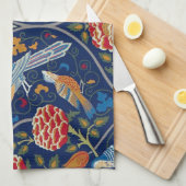 Vögel und Blume, William Morris Geschirrtuch (Viertel Falte)