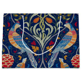 Vögel und Blume, William Morris große Geschenktasc Geschenktüte (Vorderseite)