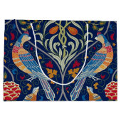 Vögel und Blume, William Morris große Geschenktasc Geschenktüte (Rückseite)