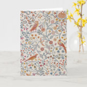 Vögel und Blume, William Morris Karte (Gelbe Blume)