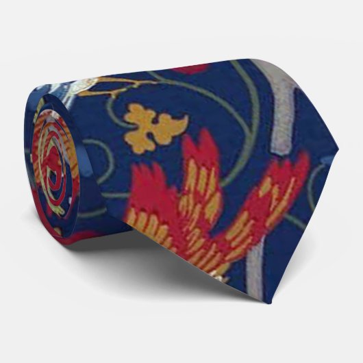 Vögel und Blume, William Morris Krawatte (Gerollt)