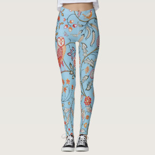 Vögel und Blume, William Morris Leggings