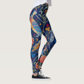 Vögel und Blume, William Morris Leggings (Rechts)