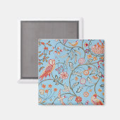 Vögel und Blume, William Morris Magnet (Vorderseite/Rückseite)