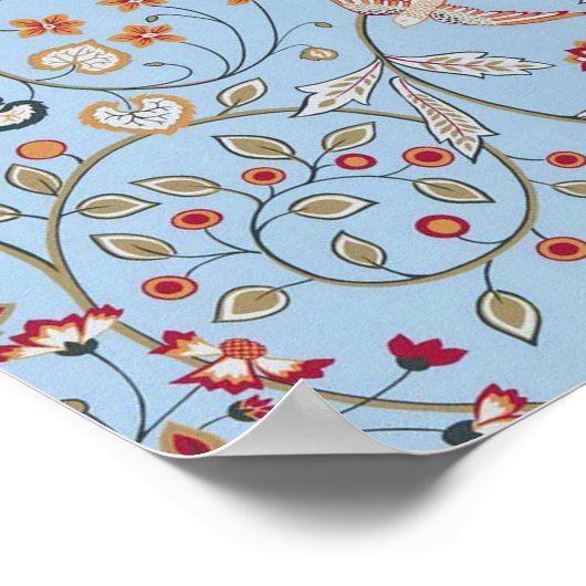 Vögel und Blume, William Morris Poster (Ecke)