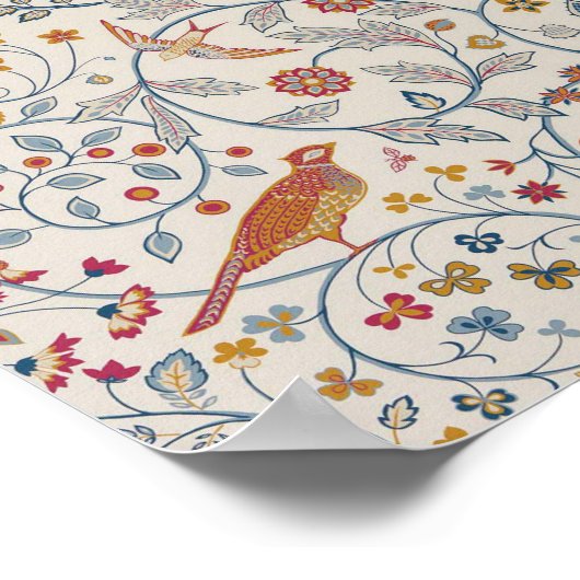 Vögel und Blume, William Morris Poster (Ecke)