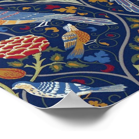 Vögel und Blume, William Morris Poster (Ecke)