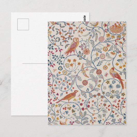 Vögel und Blume, William Morris Postkarte (Vorne/Hinten)