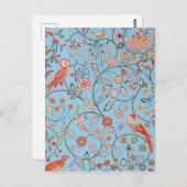 Vögel und Blume, William Morris Postkarte (Vorne/Hinten)