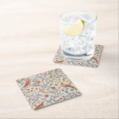 Vögel und Blume, William Morris Rechteckiger Pappuntersetzer (Vor Ort)