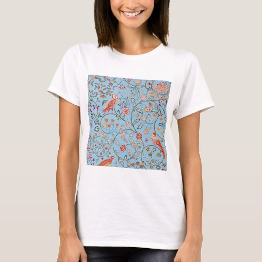 Vögel und Blume, William Morris T-Shirt (Vorderseite)