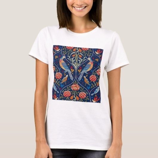 Vögel und Blume, William Morris T-Shirt (Vorderseite)