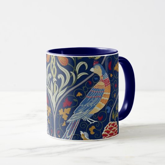Vögel und Blume, William Morris Tasse (VorderseiteRechts)