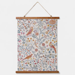 Vögel und Blume, William Morris Wandteppich Mit Holzrahmen