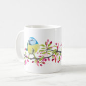  Vögel und Blume, wunderschöne zarte Tasse (Vorderseite Links)