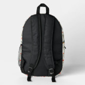 Vögel und Blumen Bedruckter Rucksack (Rückseite)