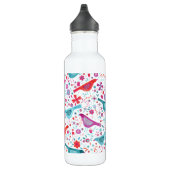 Vogel und Blumen Edelstahlflasche (Rechts)