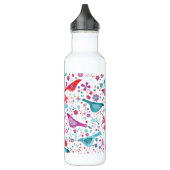 Vogel und Blumen Edelstahlflasche (Links)