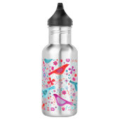 Vogel und Blumen Edelstahlflasche (Rechts)