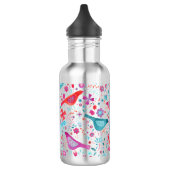 Vogel und Blumen Edelstahlflasche (Links)