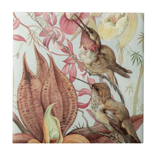 Vögel und Blumen Fliese (Vorderseite)