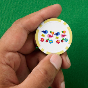 Vögel und Blumen Frühling Pokerchips
