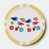 Vögel und Blumen Frühling Pokerchips (Vorderseite)