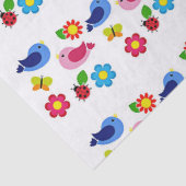 Vögel und Blumen Frühling Seidenpapier (Ausschnitt)