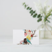 Vogel-und Blumen Geschäfts-Karte Visitenkarte (Stehend Vorderseite)