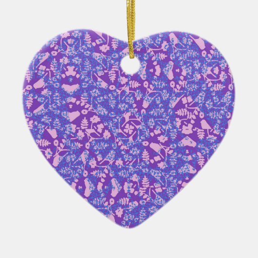 Vögel und Blumen Keramik Ornament (Vorne)