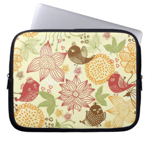Vögel und Blumen Laptop-Hülle Laptopschutzhülle