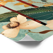 Vogel und Blumen Poster (Ecke)