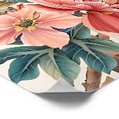 Vogel und Blumen Poster (Ecke)