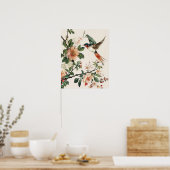 Vogel und Blumen Poster (Küche)
