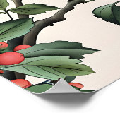 Vogel und Blumen Poster (Ecke)