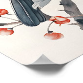 Vogel und Blumen Poster (Ecke)